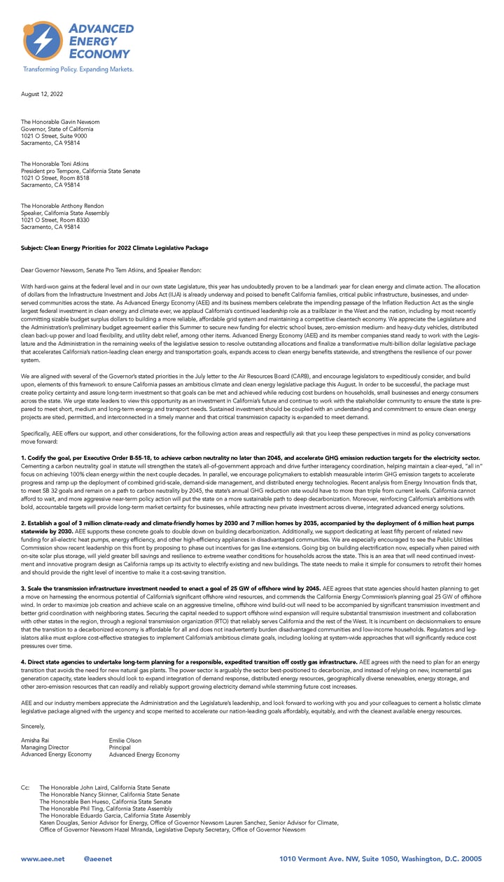 Letter to California